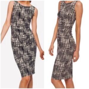 Norma Kamali Sleeveless Shirred Waist Dress Broken Mesh XL